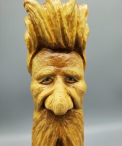 wood spirit face hair view