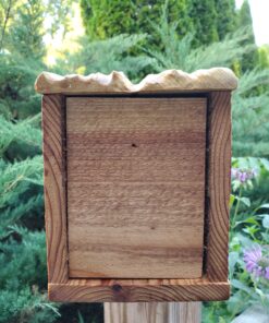 cedar birdhouse bottom view