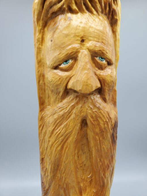 wood spirit tree face side